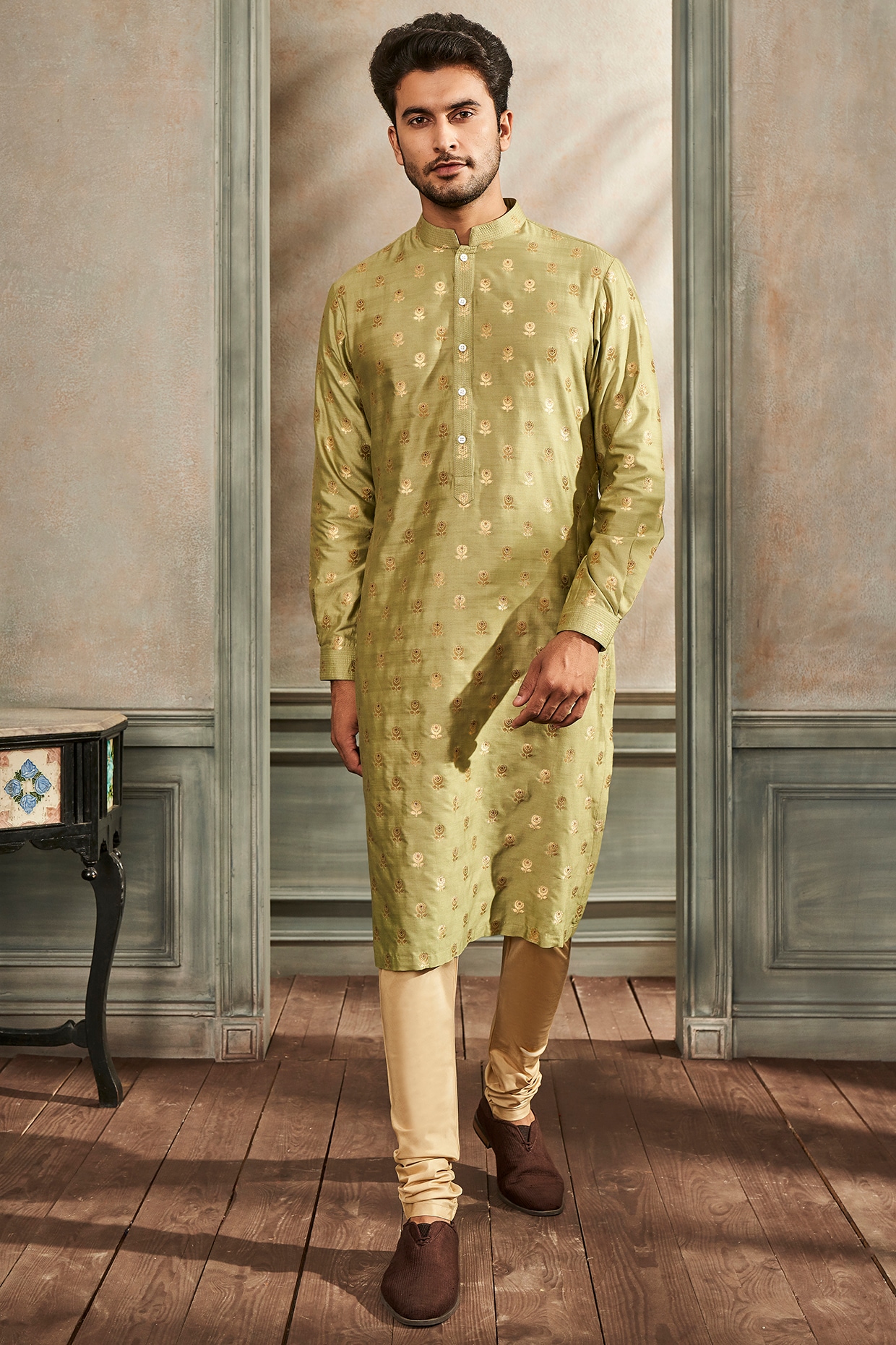 MEN, Top Wear, Short Kurtas | Xxllent Men Chinese Collar Kurta