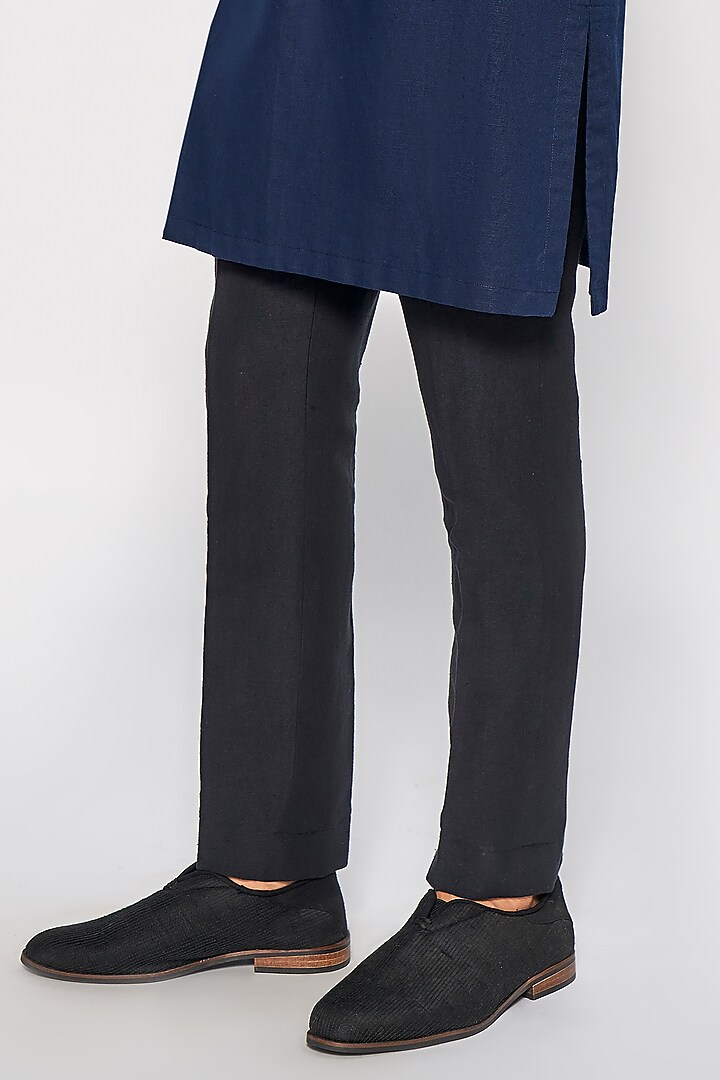 Navy Blue Cotton Kurta by Anita Dongre Men at Pernia's Pop Up Shop