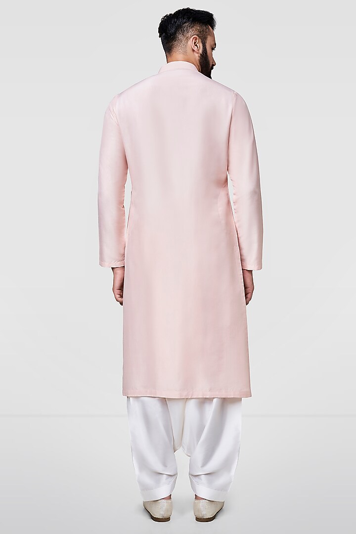 Blush Pink Embroidered A-Line Kurta by Anita Dongre Men at Pernia's Pop Up Shop