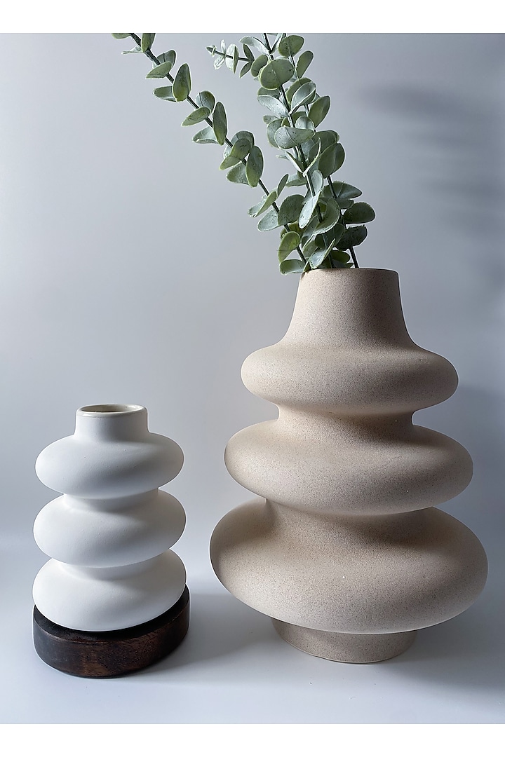 White Ceramic Matte Finished Vase by andneat