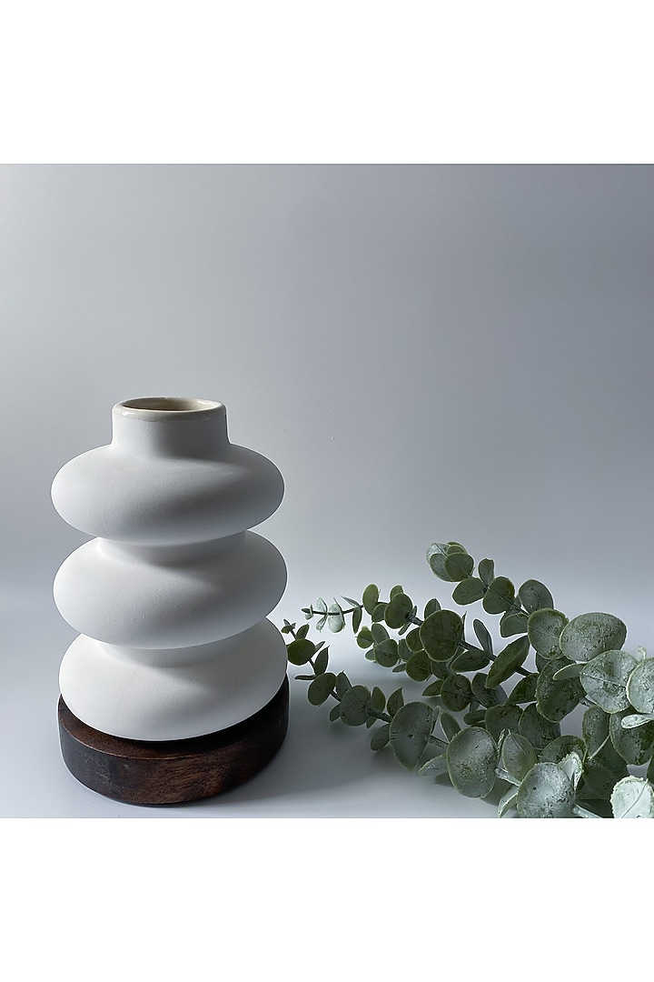 White Ceramic Matte Finished Vase by andneat at Pernia's Pop Up Shop