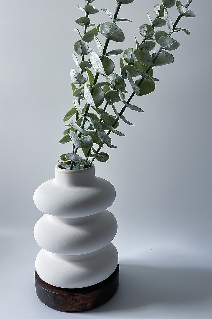 White Ceramic Matte Finished Vase by andneat at Pernia's Pop Up Shop