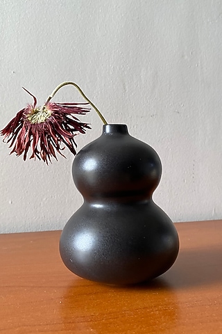Black Ceramic Hobo Vase by Andneat