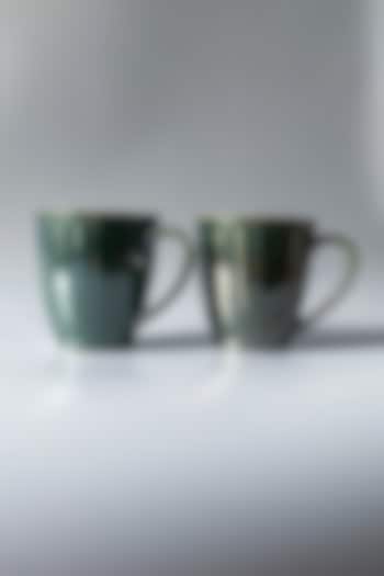 Green Ceramic Handmade Valdivian Mugs (Set of 2) by Andneat