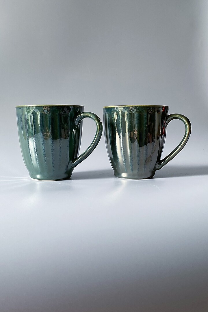 Green Ceramic Handmade Valdivian Mugs (Set of 2) by Andneat at Pernia's Pop Up Shop