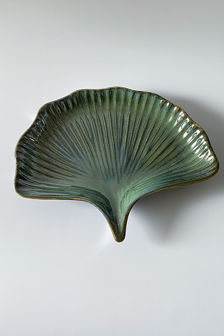 Green Ceramic Handmade Downy Serving Platter by Andneat at Pernia's Pop Up Shop