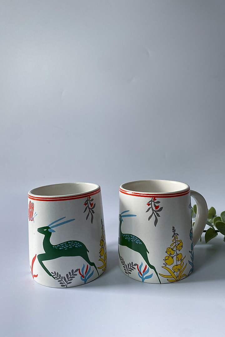 Off-White Ceramic Handcrafted Mug Set by Andneat at Pernia's Pop Up Shop