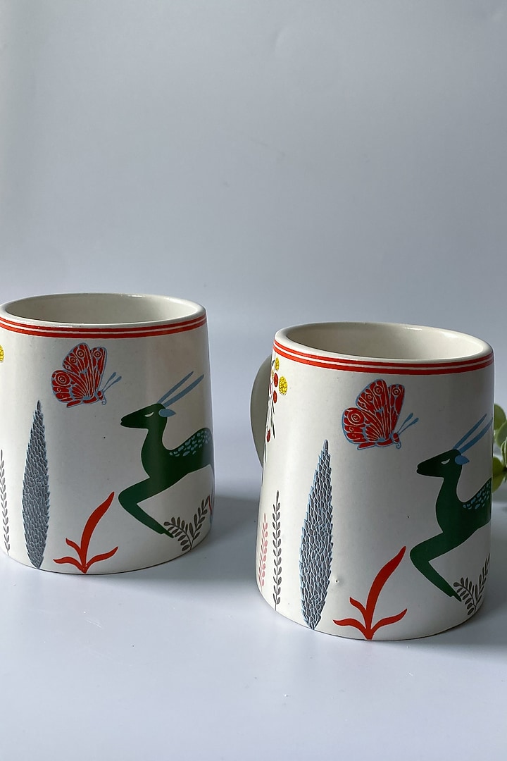 Off-White Ceramic Handcrafted Mug Set by Andneat at Pernia's Pop Up Shop