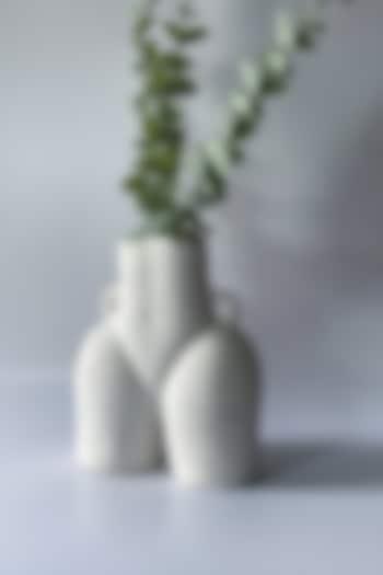 Off-White Ceramic Handcrafted Vase by Andneat