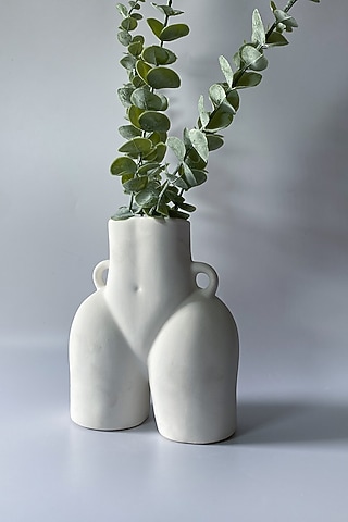 Off-White Ceramic Handcrafted Vase by Andneat