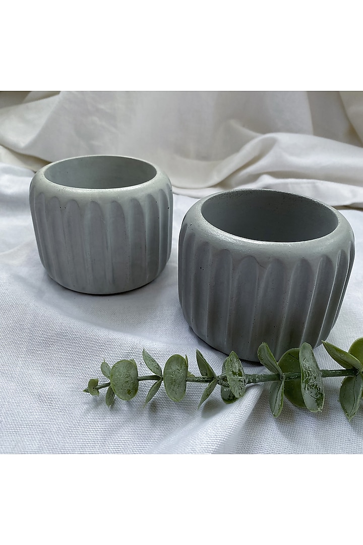 Grey Concrete Handcrafted Planter by Andneat
