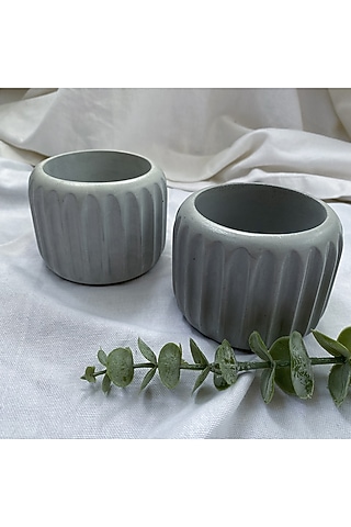 Grey Concrete Handcrafted Planter by Andneat