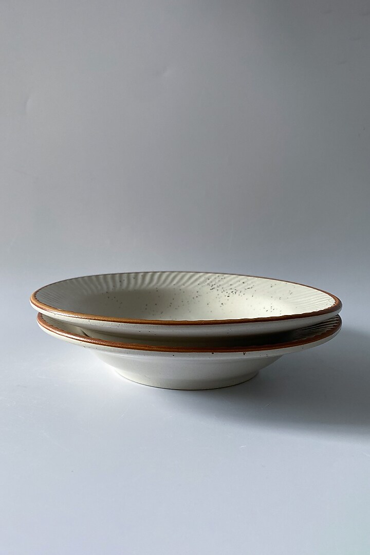Off-White Ceramic Handcrafted Plate Set by Andneat at Pernia's Pop Up Shop