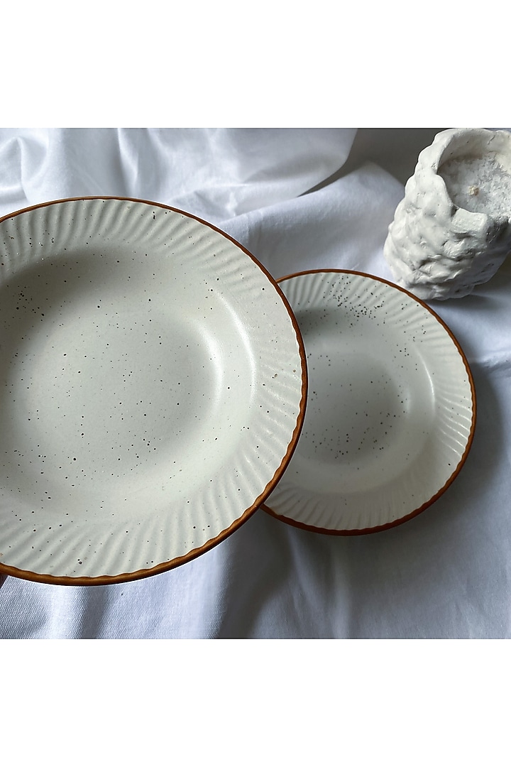 Off-White Ceramic Handcrafted Plate Set by Andneat at Pernia's Pop Up Shop