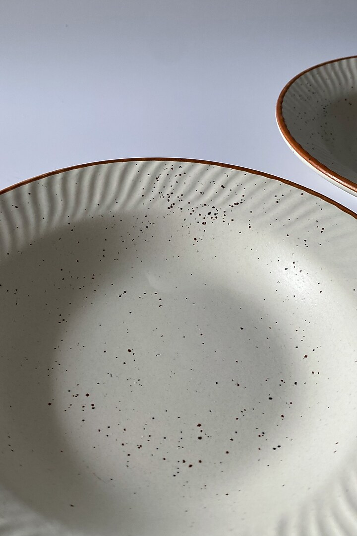 Off-White Ceramic Handcrafted Plate Set by Andneat at Pernia's Pop Up Shop