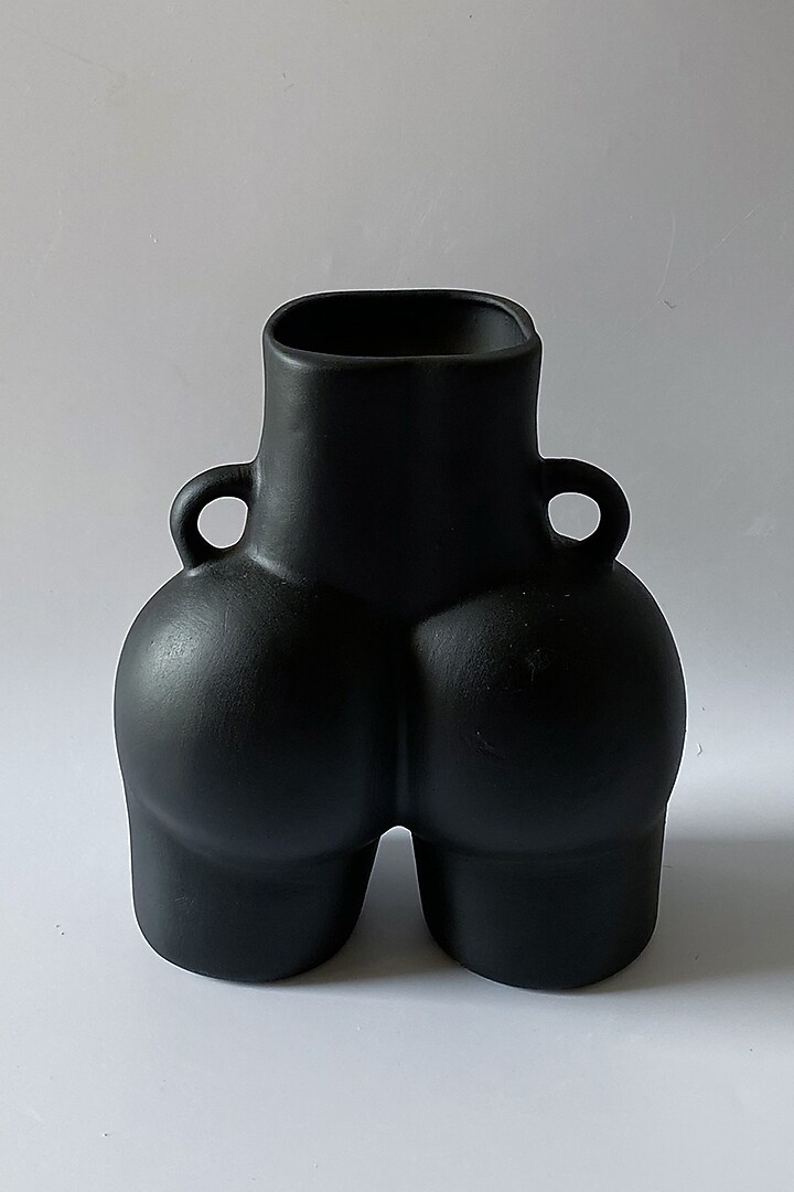Black Ceramic Handcrafted Vase by Andneat at Pernia's Pop Up Shop