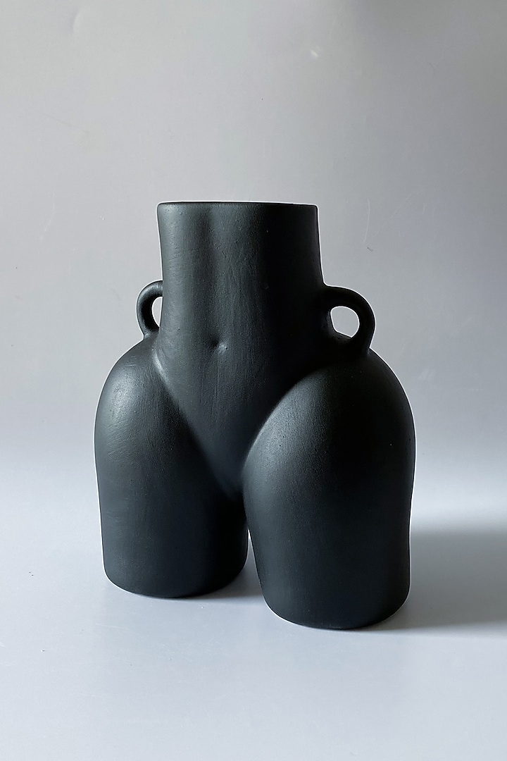 Black Ceramic Handcrafted Vase by Andneat at Pernia's Pop Up Shop