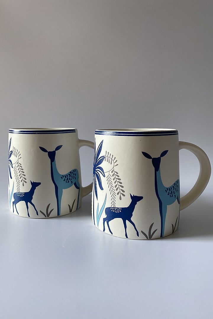 Off-White Ceramic Handcrafted Mug Set by Andneat at Pernia's Pop Up Shop