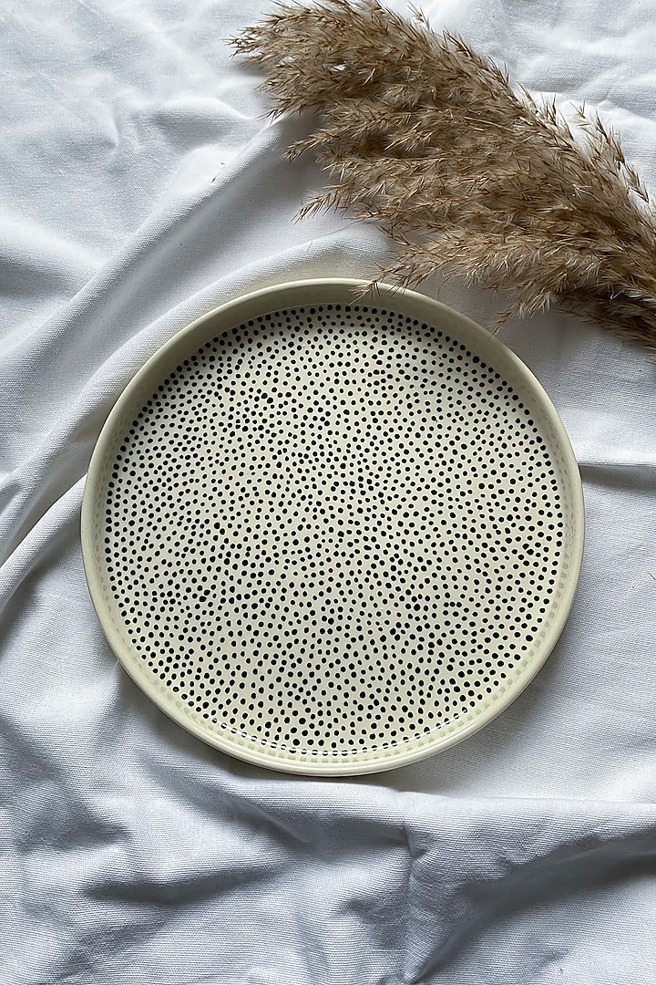 Off-White Ceramic Handcrafted Plate by Andneat