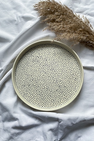 Off-White Ceramic Handcrafted Plate by Andneat