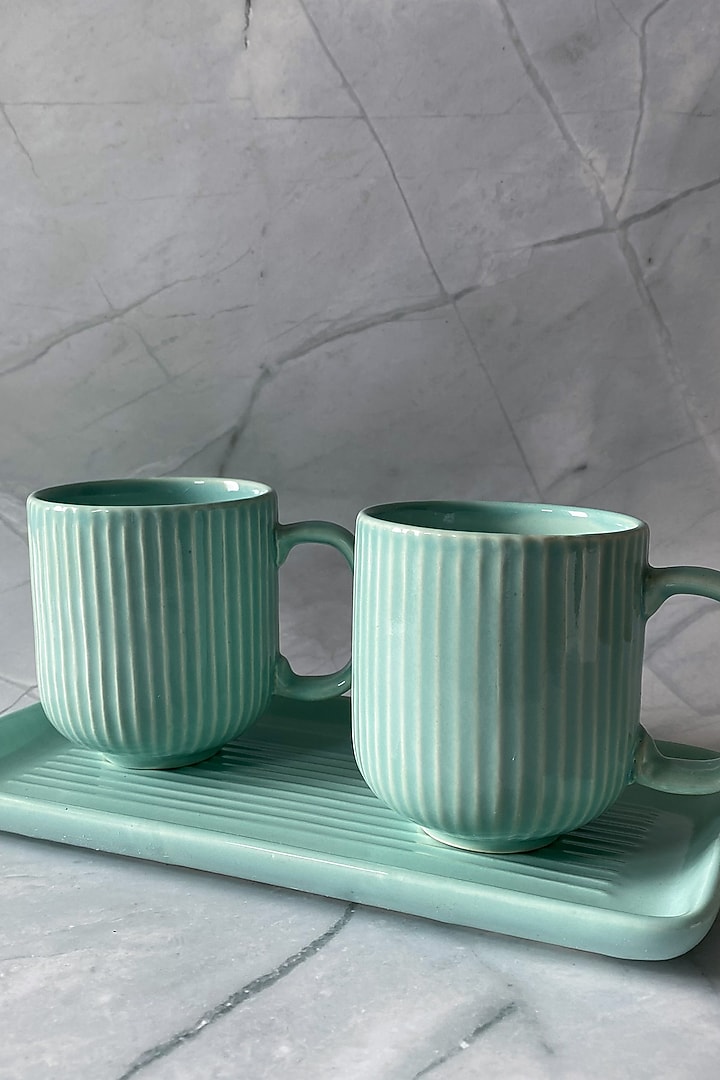 Light Sage Green Ceramic Hand Glazed Mug Set by Andneat at Pernia's Pop Up Shop