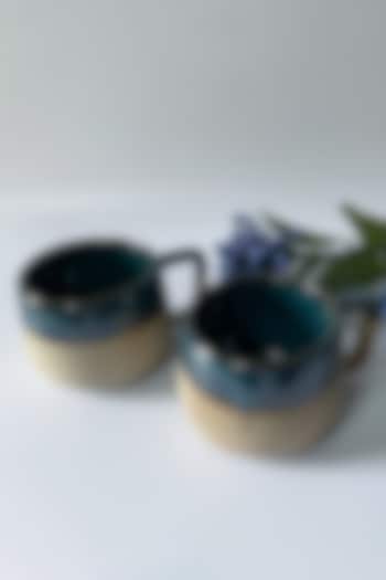 Beige Ceramic Glazed Mug Set by Andneat