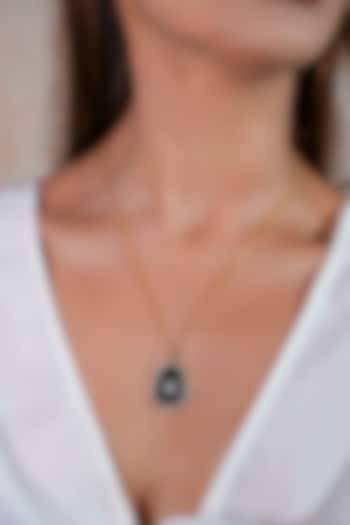 14Kt Yellow Gold Black Onyx & Diamond Evil Eye Pendant Necklace by ANGELZ at Pernia's Pop Up Shop