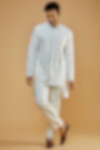 Off-White Cotton Silk Kurta by Antar Agni Men