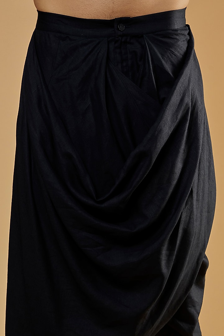 Black Linen Blend Salwar Pants by Antar Agni Men at Pernia's Pop Up Shop