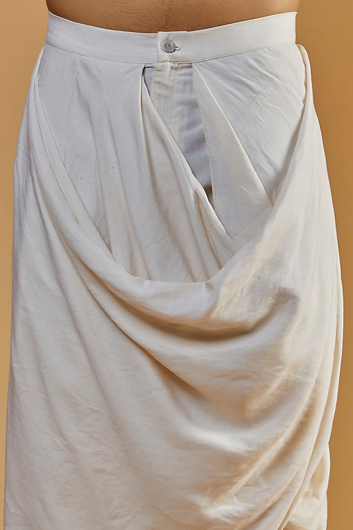 Ivory Linen Blend Salwar Pants by Antar Agni Men at Pernia's Pop Up Shop