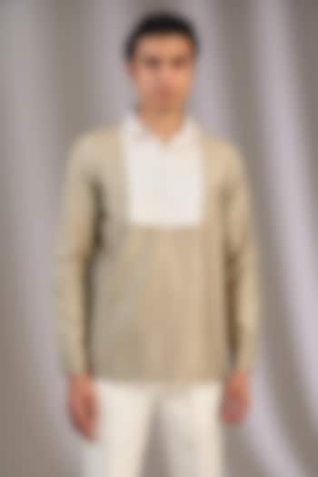 Hemp & Ivory Cotton Silk Shirt by Antar Agni Men