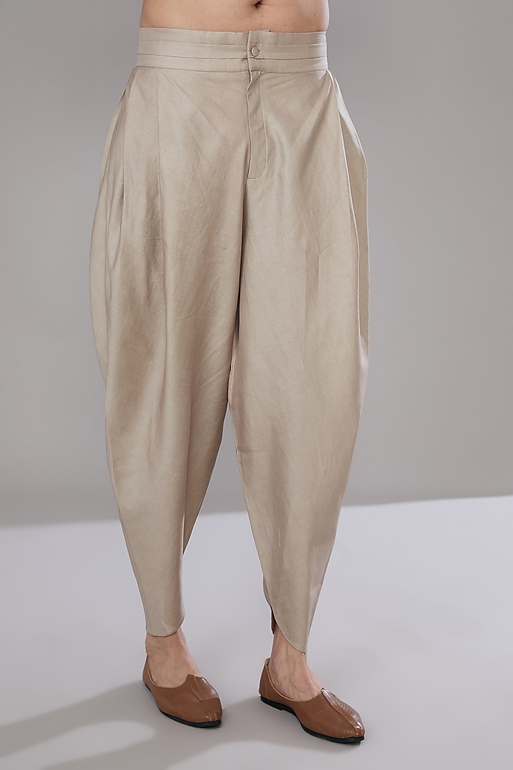 Hemp Cotton Satin Pants by Antar Agni Men