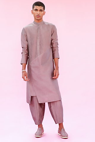 Grey Multi-Layered Kurta by Antar Agni Men