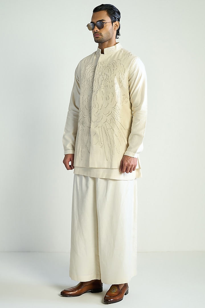 Ivory Linen Blend Pants by Antar Agni Men at Pernia's Pop Up Shop