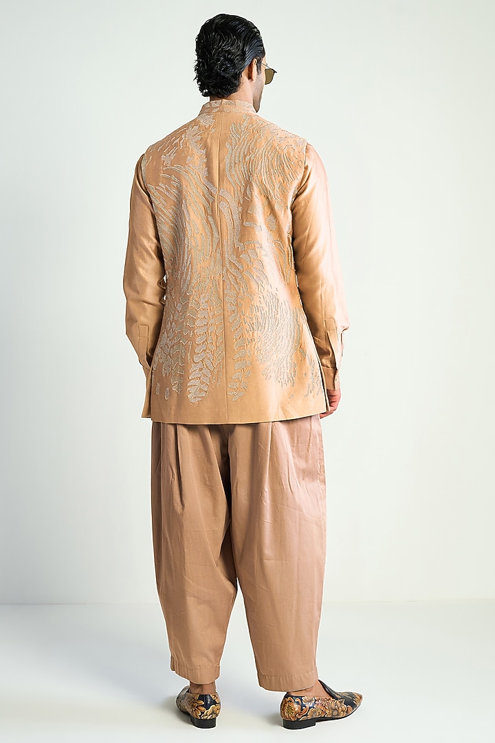 Rose Taupe Cotton Satin Parallel Pants by Antar Agni Men at Pernia's Pop Up Shop