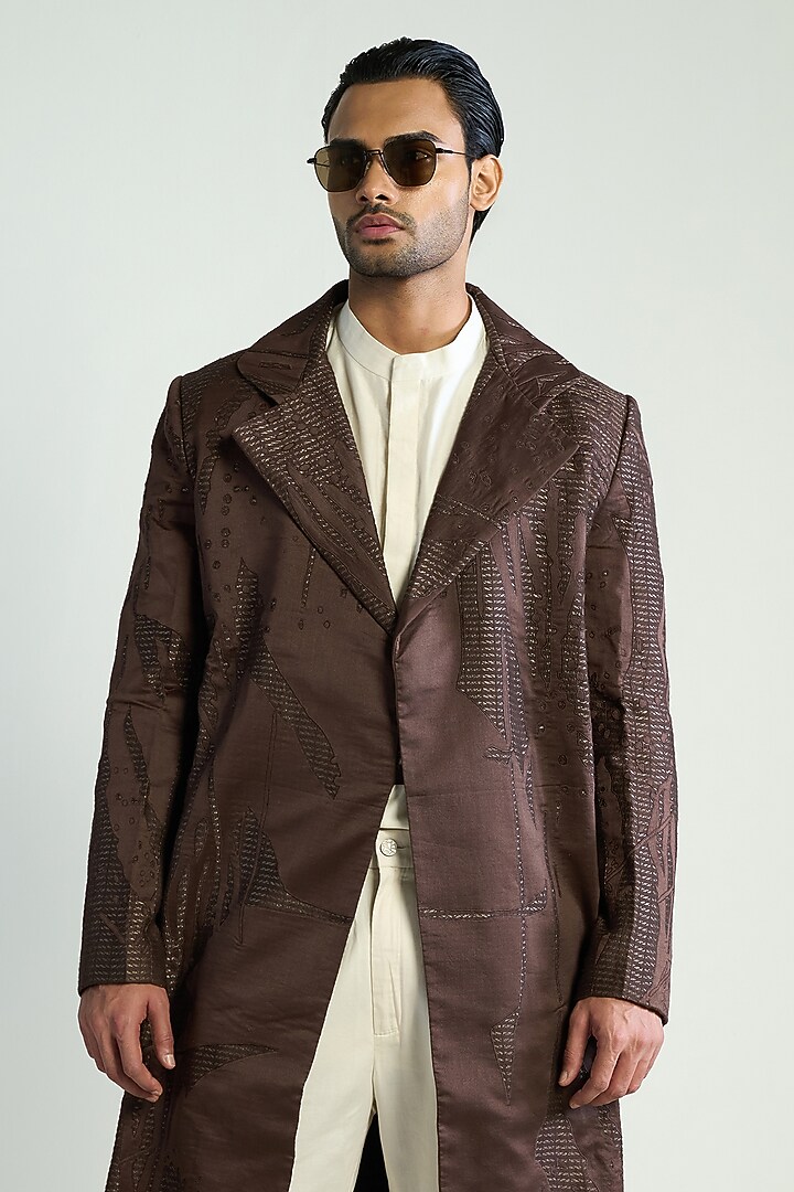 Ivory Cotton Silk Party Wear Shirt by Antar Agni Men at Pernia's Pop Up Shop