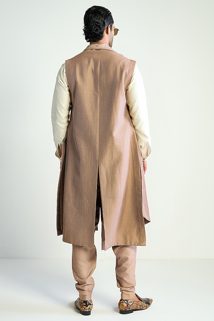 Rose Taupe Cotton Silk Overlay by Antar Agni Men at Pernia's Pop Up Shop