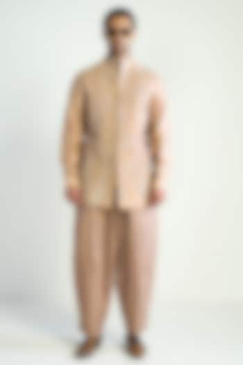 Rose Taupe Cotton Satin Parallel Pants by Antar Agni Men at Pernia's Pop Up Shop