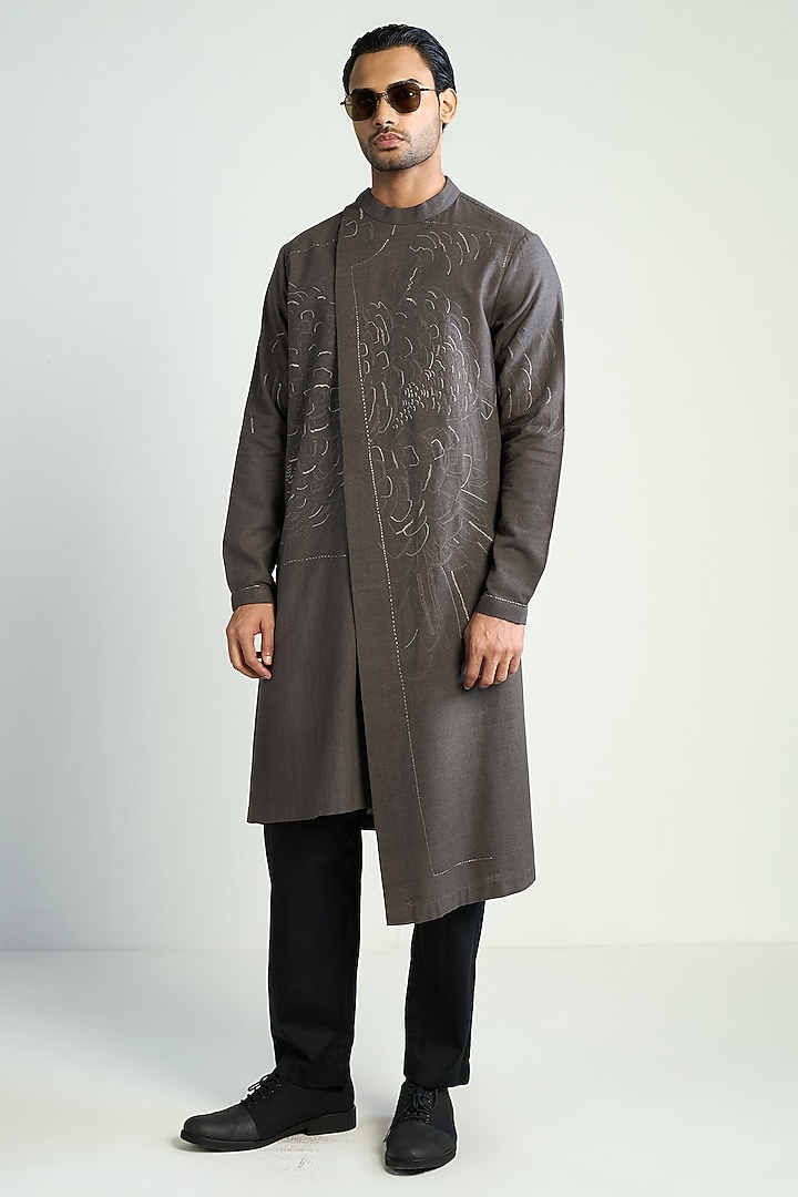 Black Cotton Satin Pyjama Pants by Antar Agni Men at Pernia's Pop Up Shop