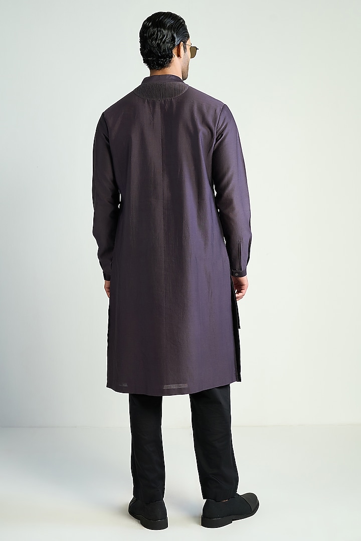 Purple Cotton Silk Kurta by Antar Agni Men at Pernia's Pop Up Shop
