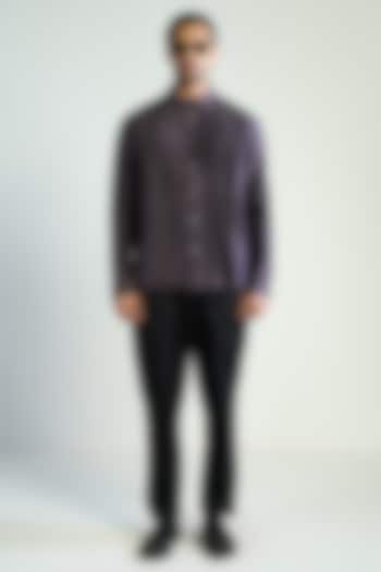 Purple Cotton Silk Wedding Shirt by Antar Agni Men at Pernia's Pop Up Shop