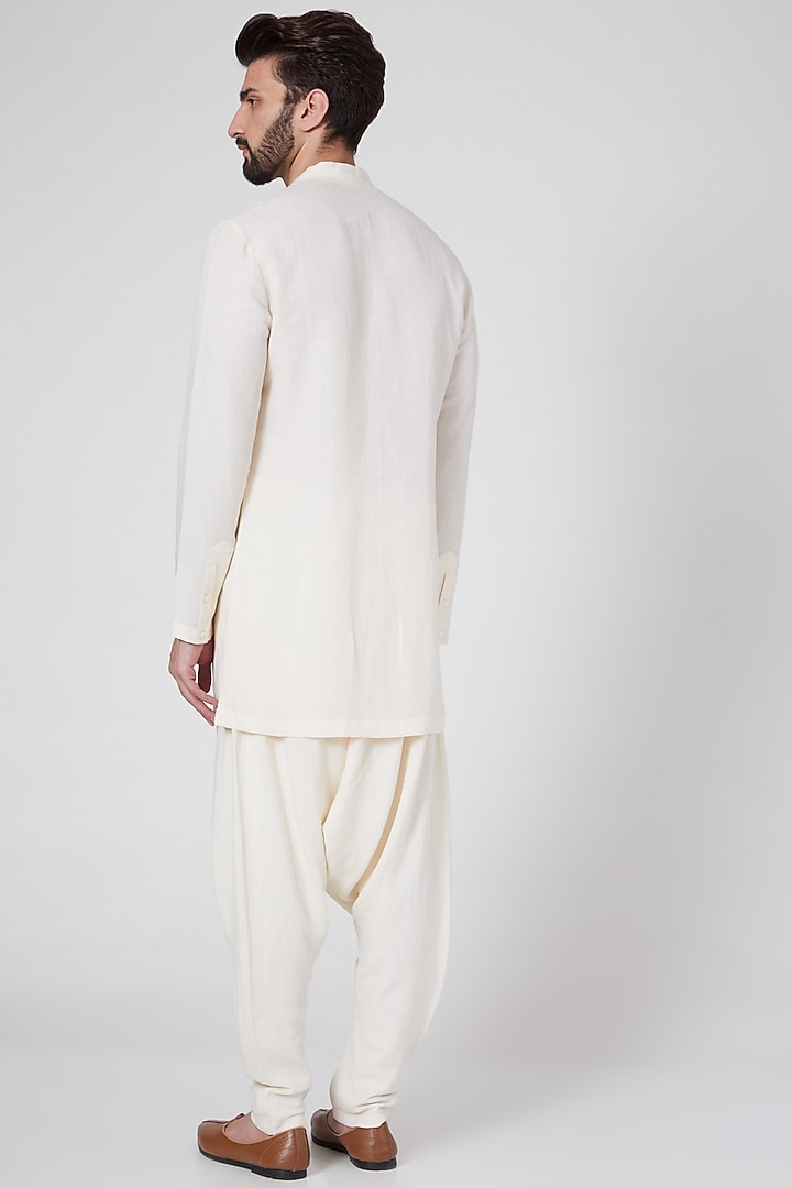 Ivory Drop Crotch Pants by Antar Agni Men at Pernia's Pop Up Shop