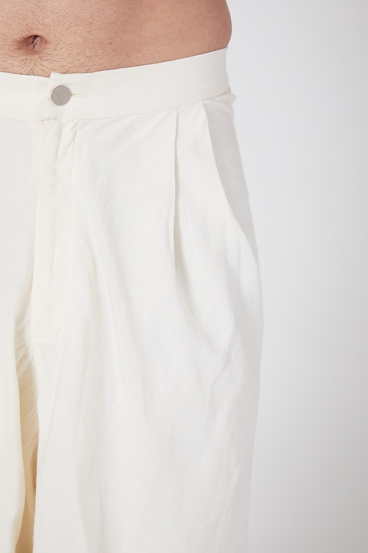 Ivory Drop Crotch Pants by Antar Agni Men at Pernia's Pop Up Shop