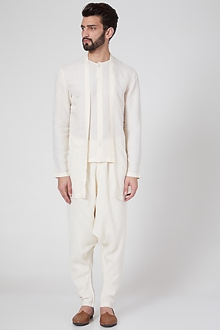 Ivory Double Cut Shirt by Antar Agni Men