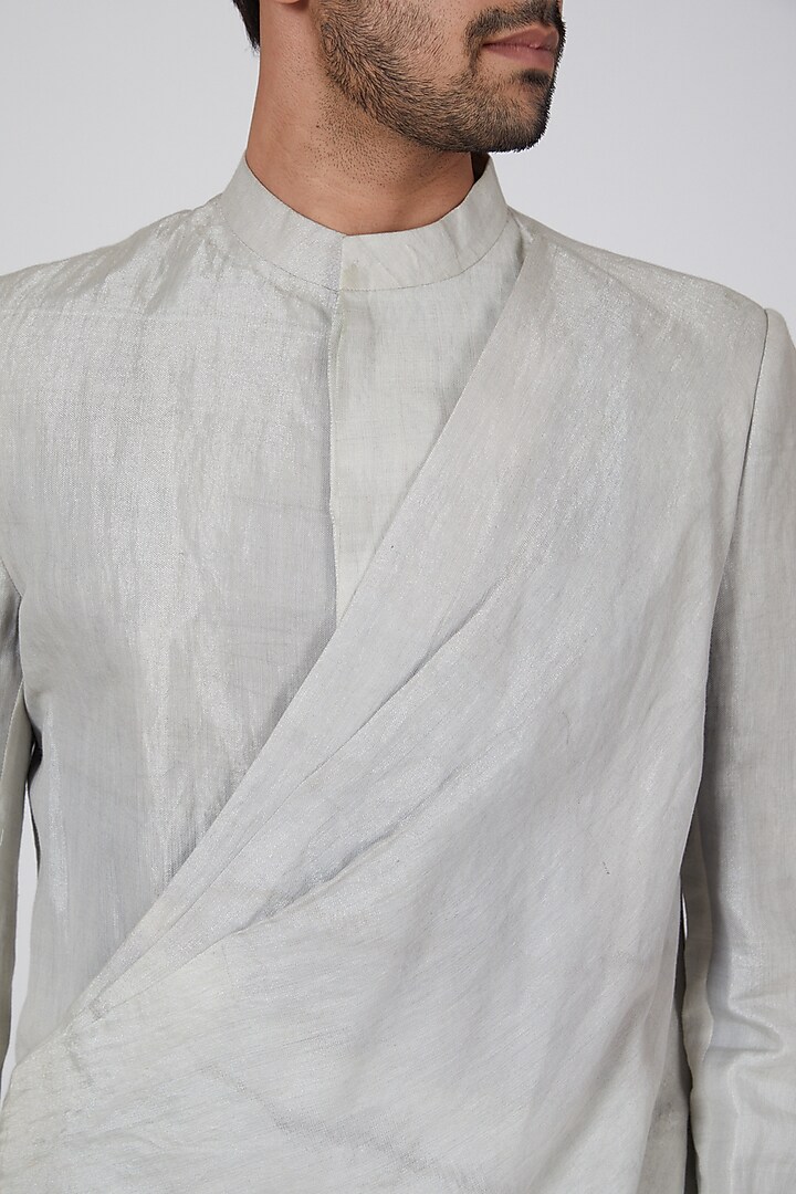 Grey Ombre Overlay Jacket by Antar Agni Men at Pernia's Pop Up Shop