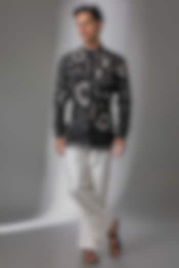 Black Organza Kurta by Antar Agni Men at Pernia's Pop Up Shop