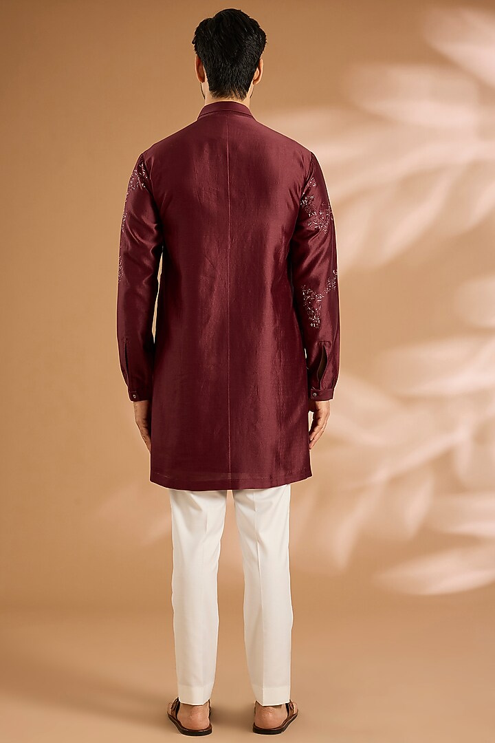 Red Cotton Blend Kurta by Antar Agni Men at Pernia's Pop Up Shop