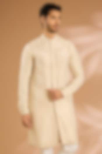 Ivory Cotton Blend Kurta by Antar Agni Men at Pernia's Pop Up Shop