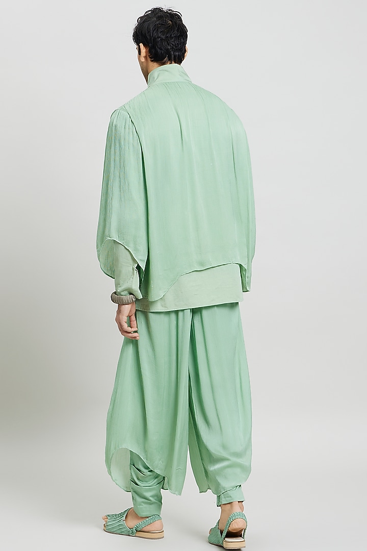 Ivory Cotton Satin Trousers by Antar Agni Men at Pernia's Pop Up Shop