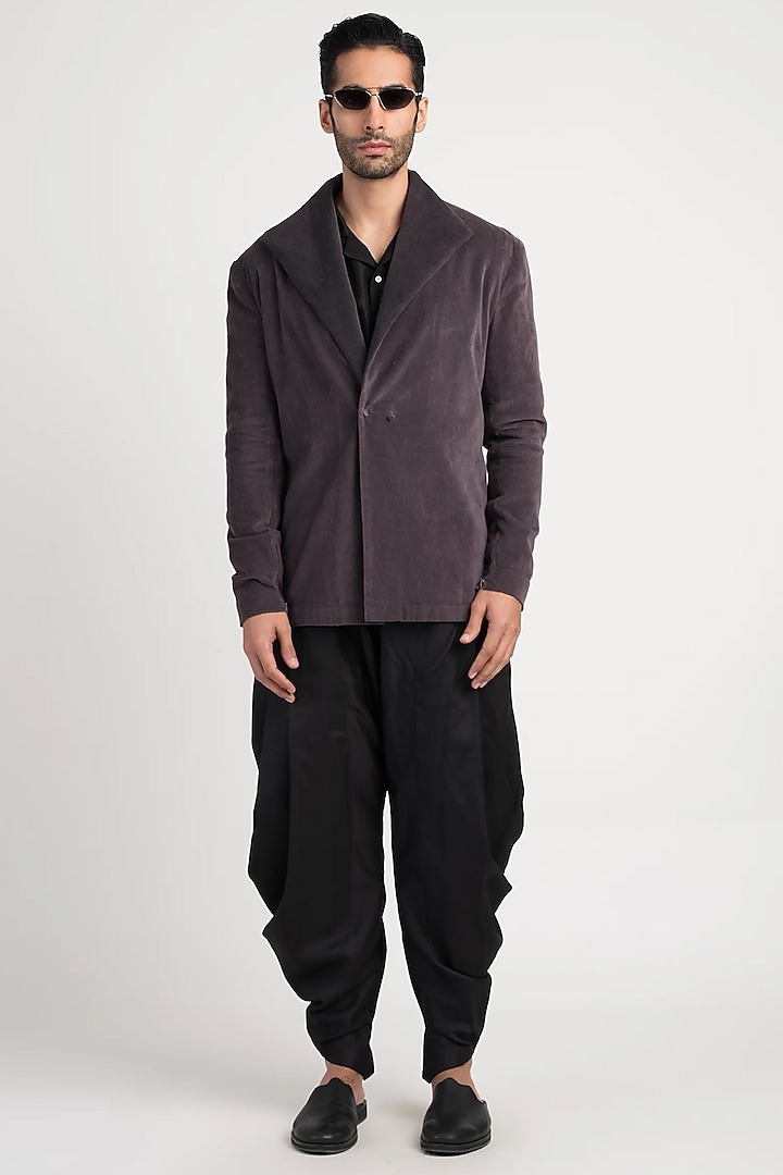 Purple Corduroy Retro Shacket by Antar Agni Men at Pernia's Pop Up Shop